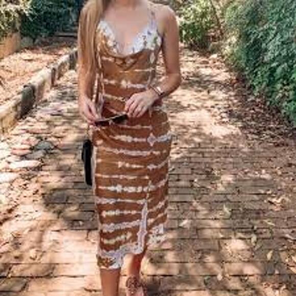 YFB (Revolve) Sweetie Midi Satin Slip Dress YOUNG FABULOUS & BROKE Size XS - Picture 2 of 5